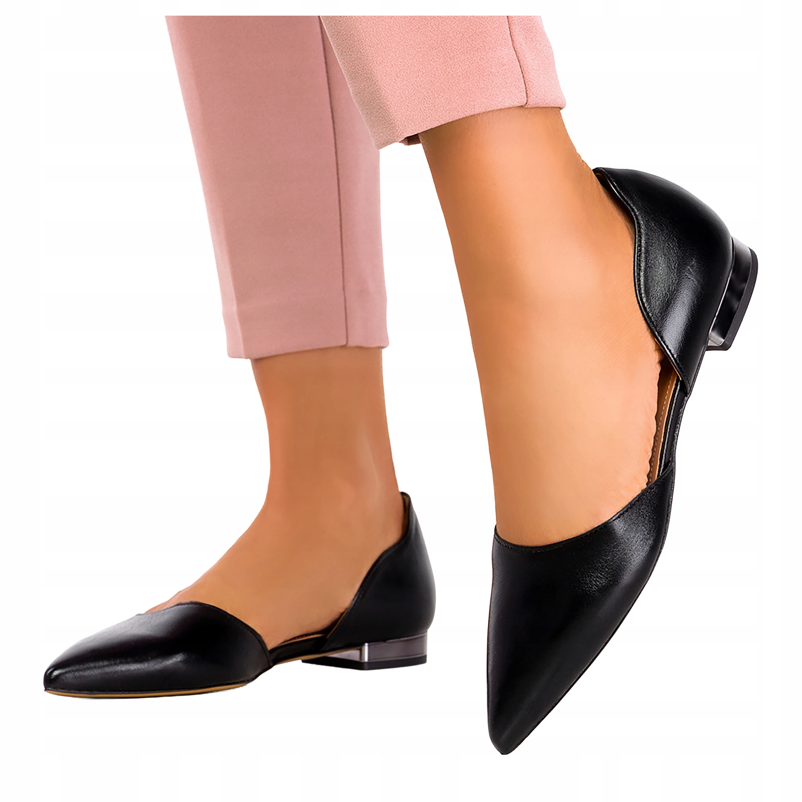 Dámské kožené baleríny Polské Černé Pohodlné Elegantní Klasické vel. 37