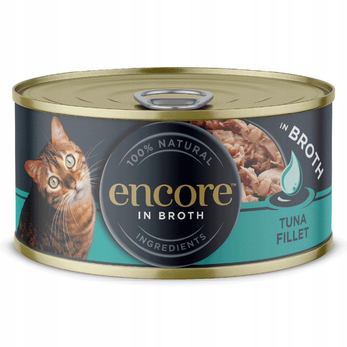 Encore Superprémiové mokré krmivo pro kočky Tuňák ve vývaru Plechovka 12x70 g