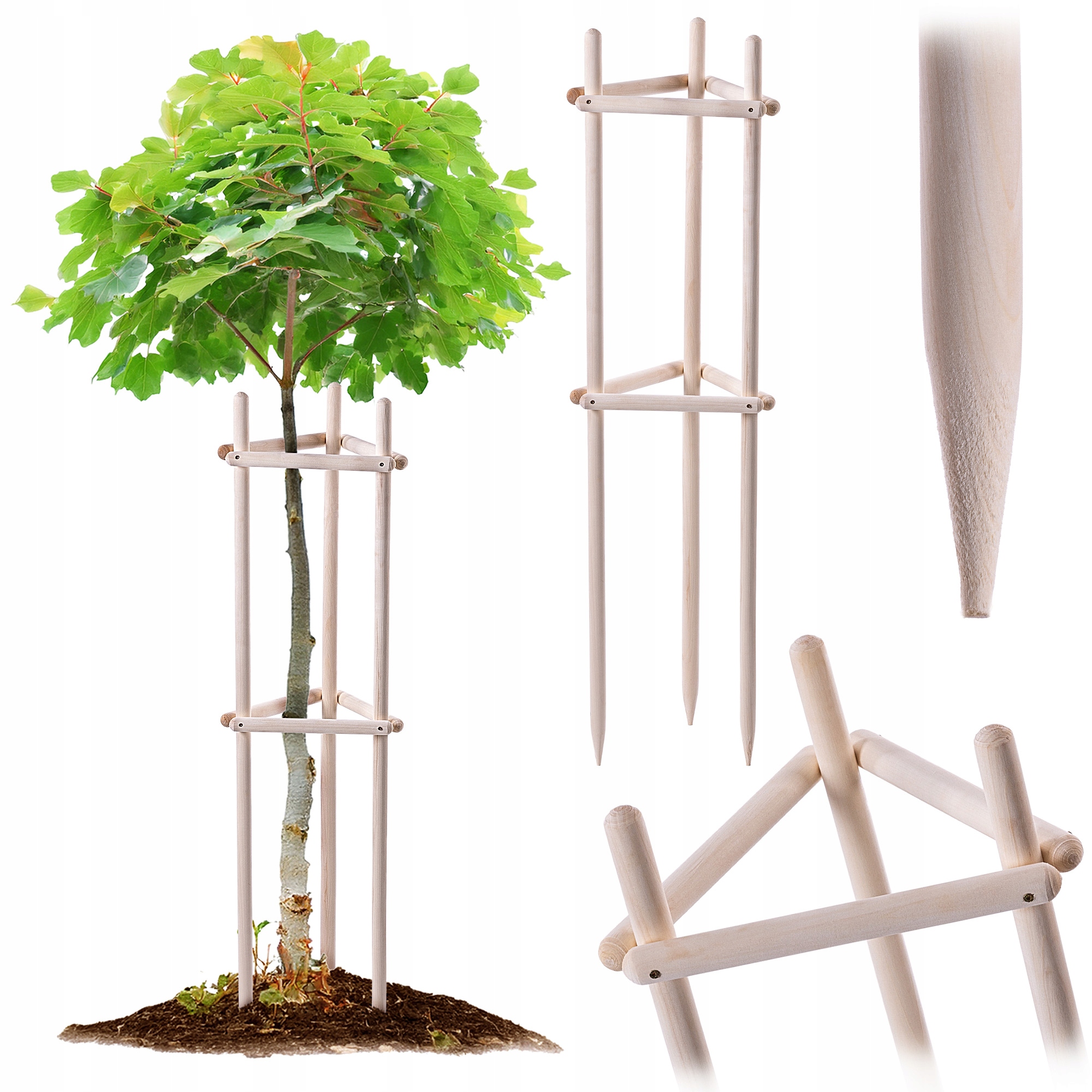 PODPORA DO ROŚLIN DRZEWEK KRZEWÓW PODPÓRKA IMPREGNOWANA TRÓJKĄT MOCNA 130cm