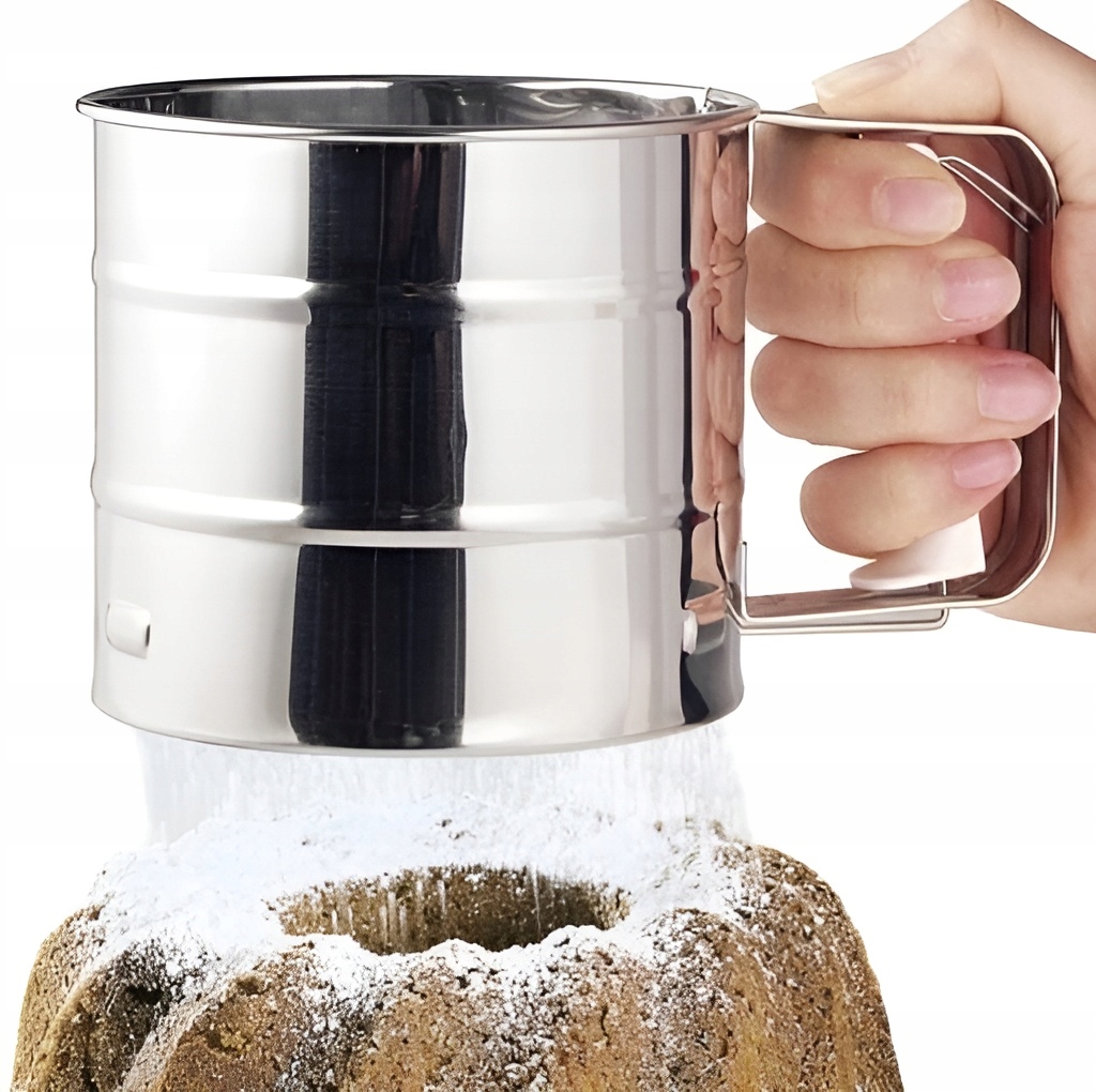PRZESIEWACZ do MĄKI CUKRU KUBEK SITO STALOWY Linia SHOPEK