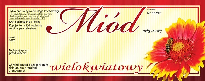 

Etykiety na miód wielokwiatowy wzór E129