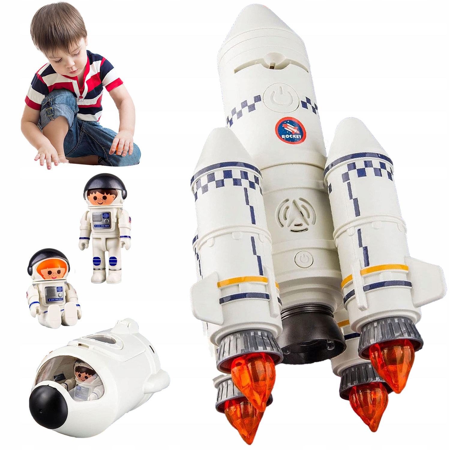 5W1 RAKIETA KOSMICZNA WYRZUTNIA RAKIET LAMPA PROJEKCYJNA ZABAWKI ZESTAW