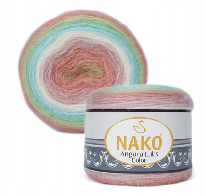 włóczka Nako Angora Luks Color 150g kol. 81919