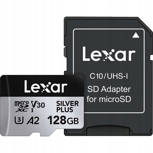 Paměťová karta microSDXC Lexar Silver Plus 128 Gb Uhs-i U3 V30 A2