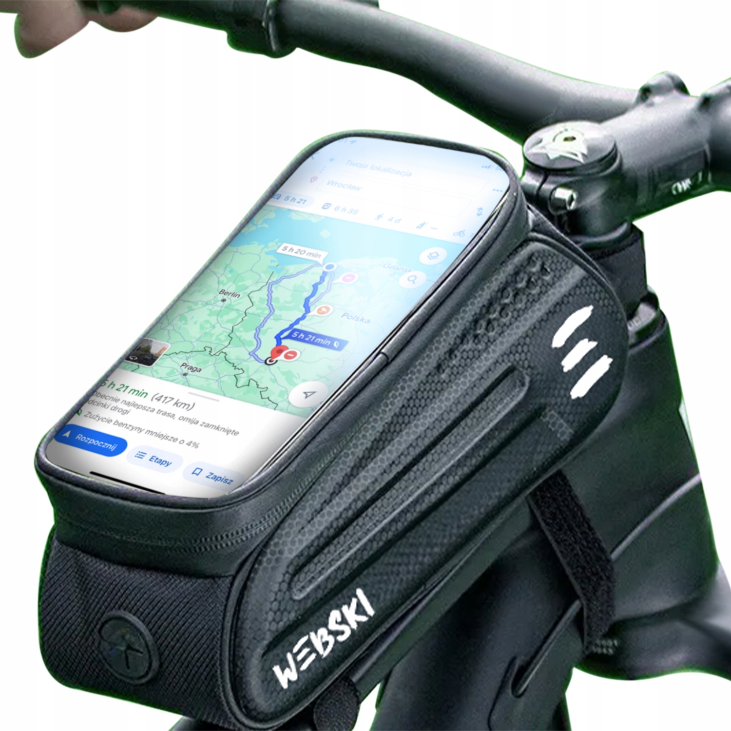 Sakwa Torba Rowerowa na Ramę Uchwyt Pokrowiec Wodoodporny na Smartfon