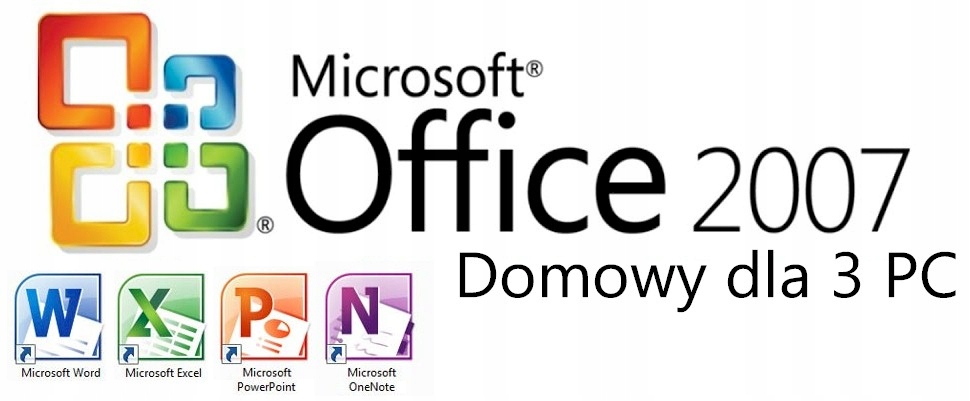 Microsoft - Microsoft Office 2007 オフィス2007 3枚セット Microsoft Office 2007 Dom Home Student 3 PC BOX PL - Sklep