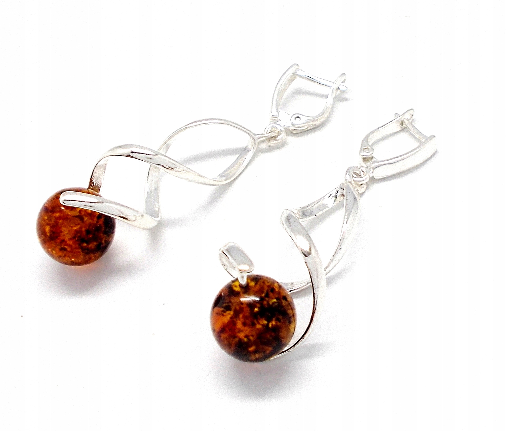 Stříbrné Náušnice S Jantarem