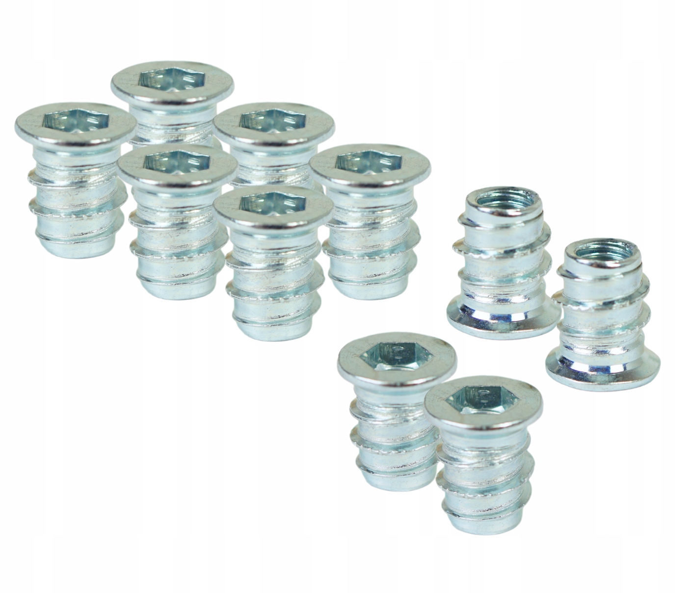 1000x Mufa M6x13 dvouzávitová šroubovací s přírubou vrut do dřeva