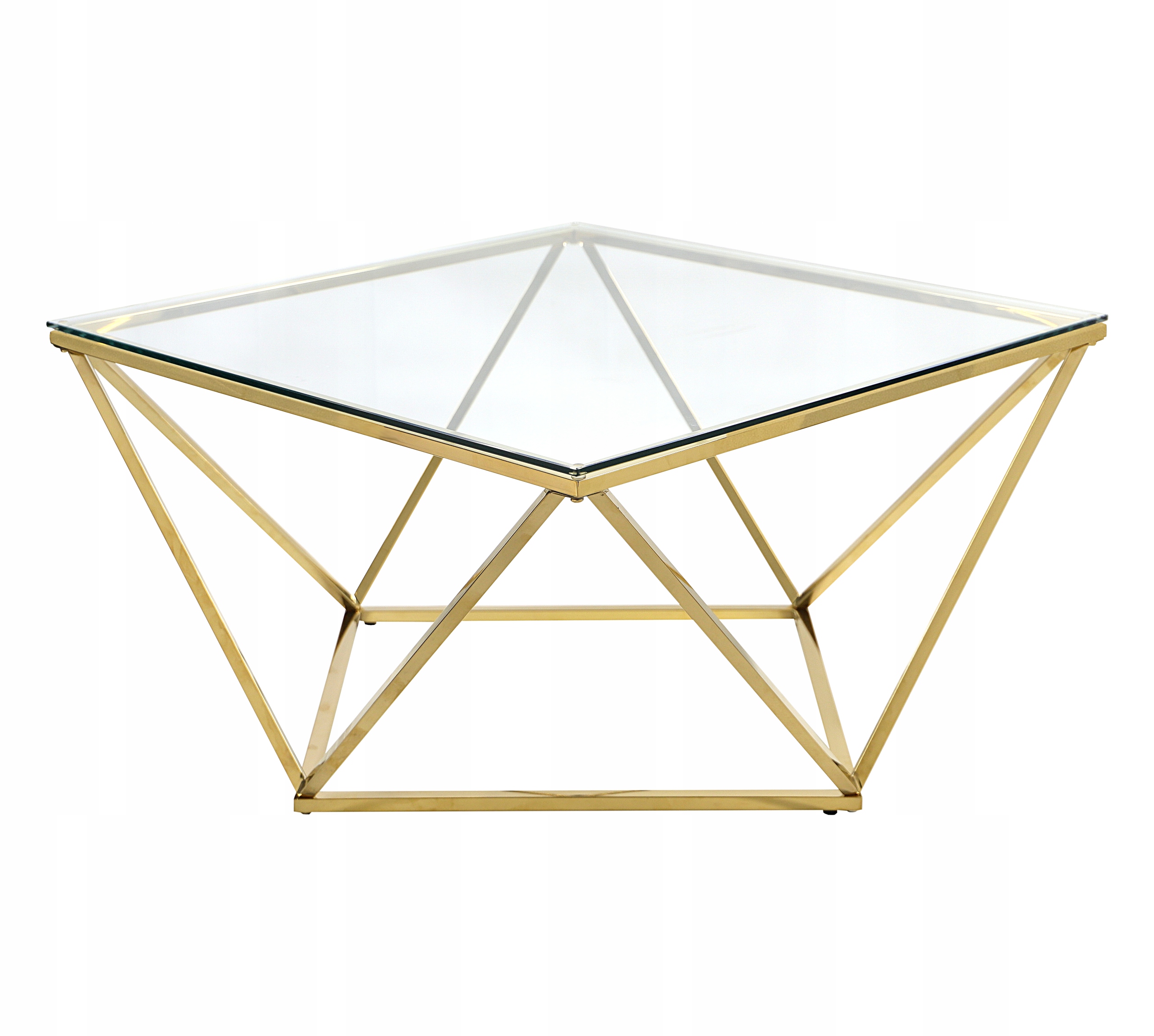 

Złoty stół stolik kawowy ława diament chrom+szkło