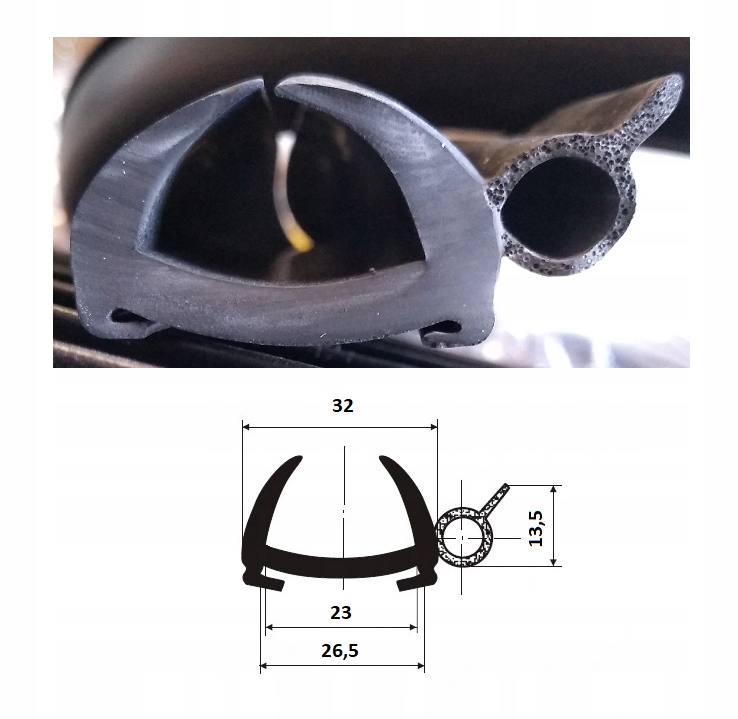USZCZELKA GUMOWA OKNA PRZYCZEPY KEMPINGOWEJ 4,40mb Marka Inna
