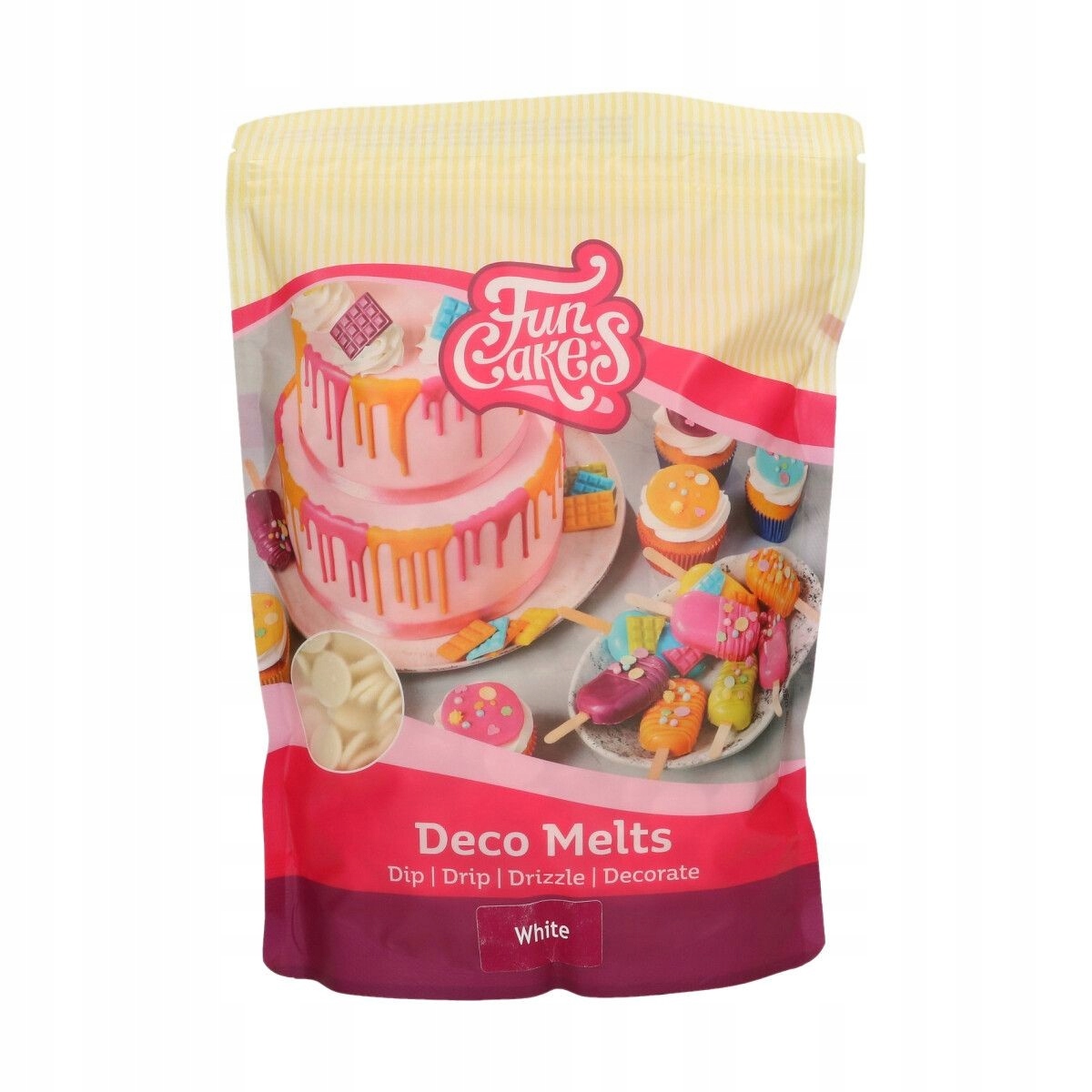 Levně Čokoládové čočky Fc Deco Melts Bílé 1 kg