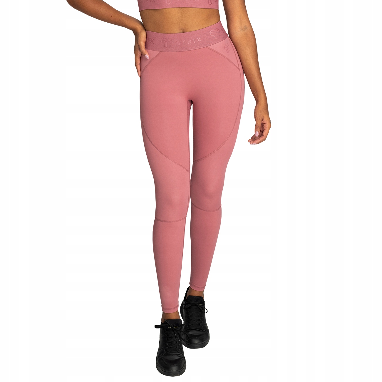 Legginsy Sportowe Damskie Różowe Fitness Strix Xs