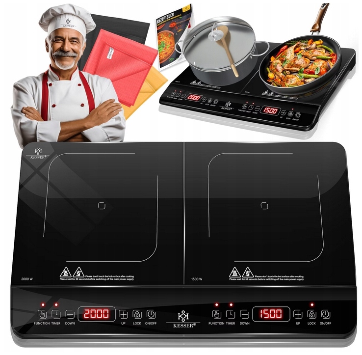 Płyta Indukcyjna Turystyczna Przenośna 2 Palniki Kesser