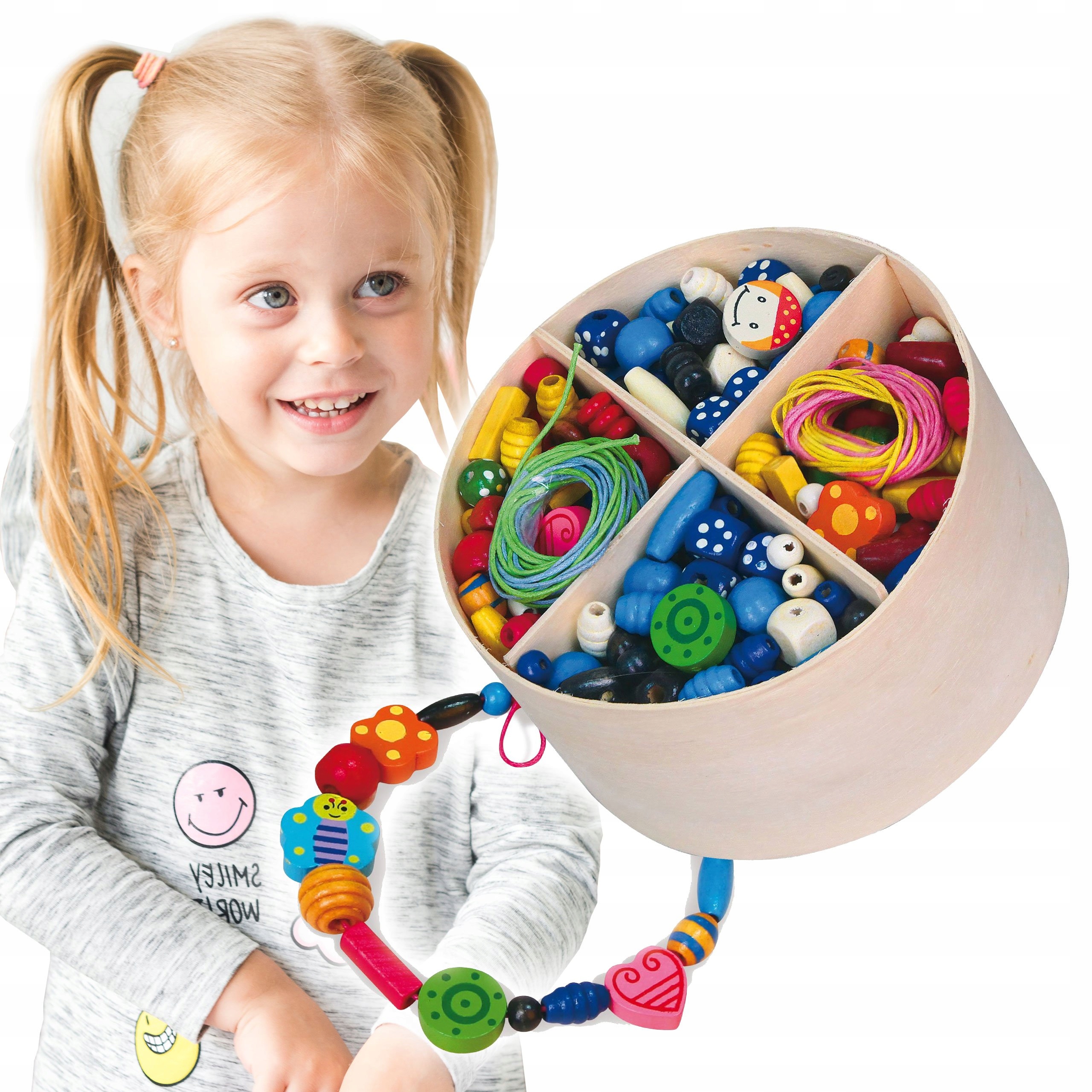 

Viga Drewniane Koraliki Do Nawlekania Montessori