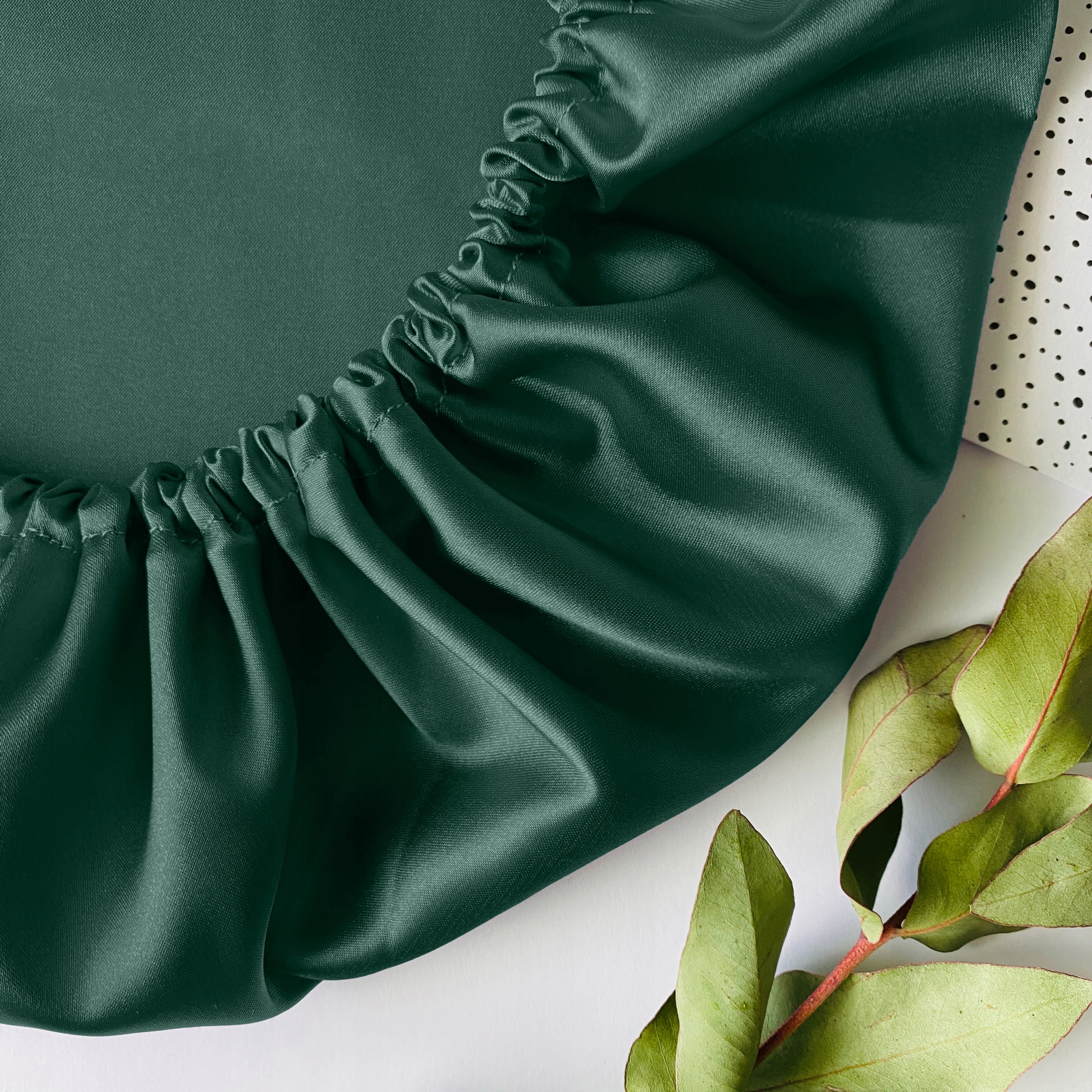 Jedwabny czepek do włosów Plopping OMO Butelkowa zieleń Marka inna marka