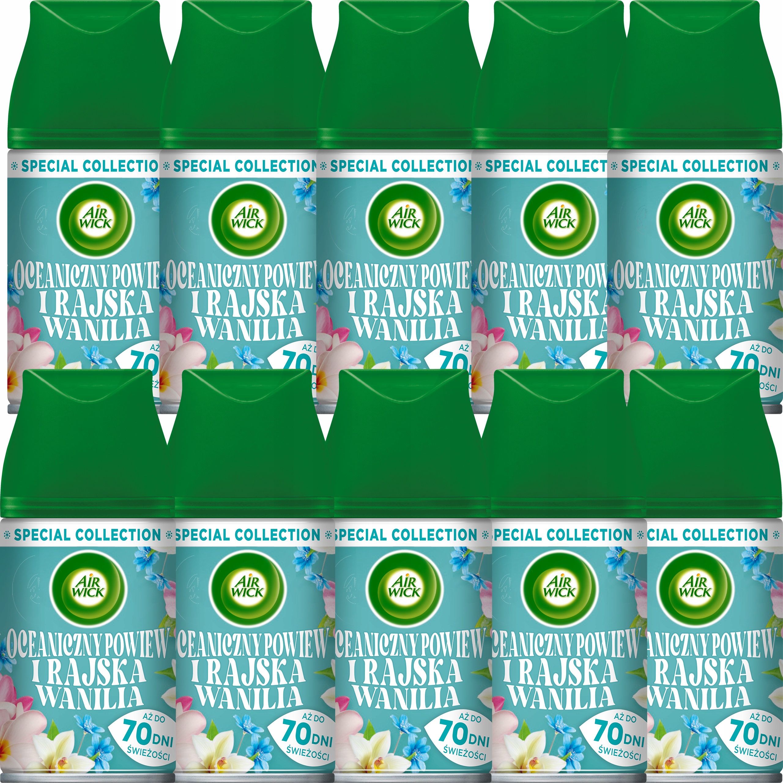 Levně Air Wick Náplně Osvěžovače Vzduchu Oceánský Vánek A Vanilka 10 X 250 ML