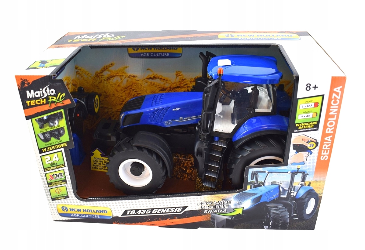 TRAKTOR ZDALNIE STEROWANY NEW HOLLAND R/C 82026 Efekty świetlne