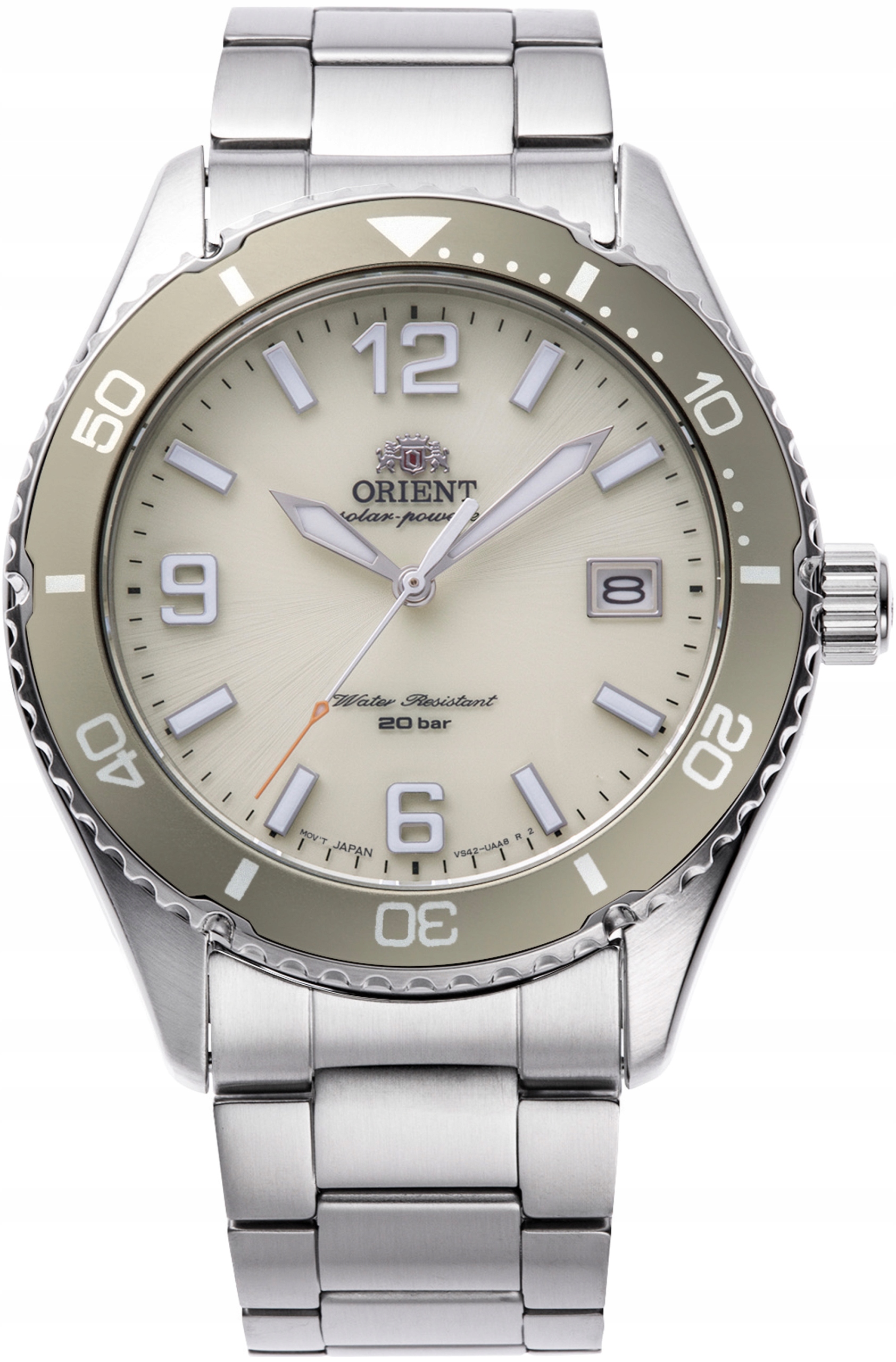 Nové Originální Pánské Hodinky Orient Mako Solar RA-WJ0003S10B béžové