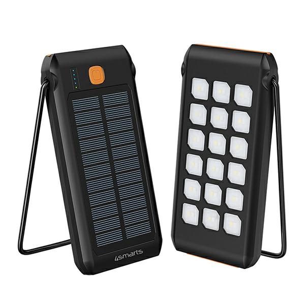 4smarts Powerbank Solarny TitanPack Flex 10000mAh czarno-pomarańczowy/black