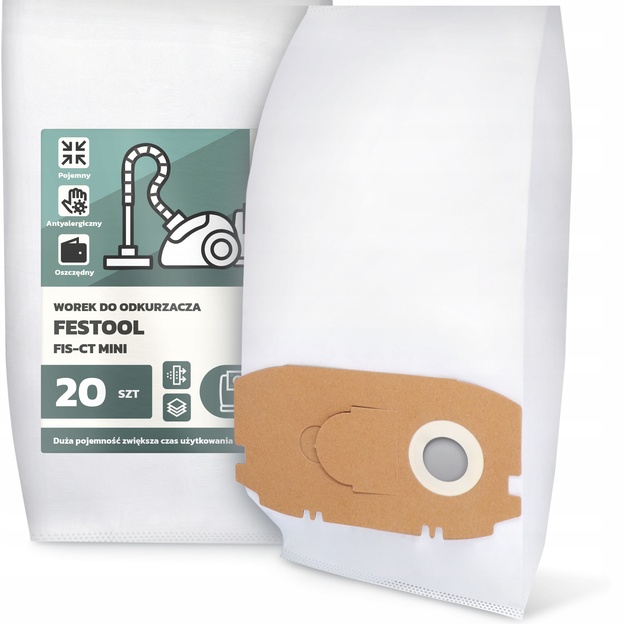 20 x Sáček Do Vysavače Festool Fis-ct Mini Flizelinový Odolný Sáčky G9-W