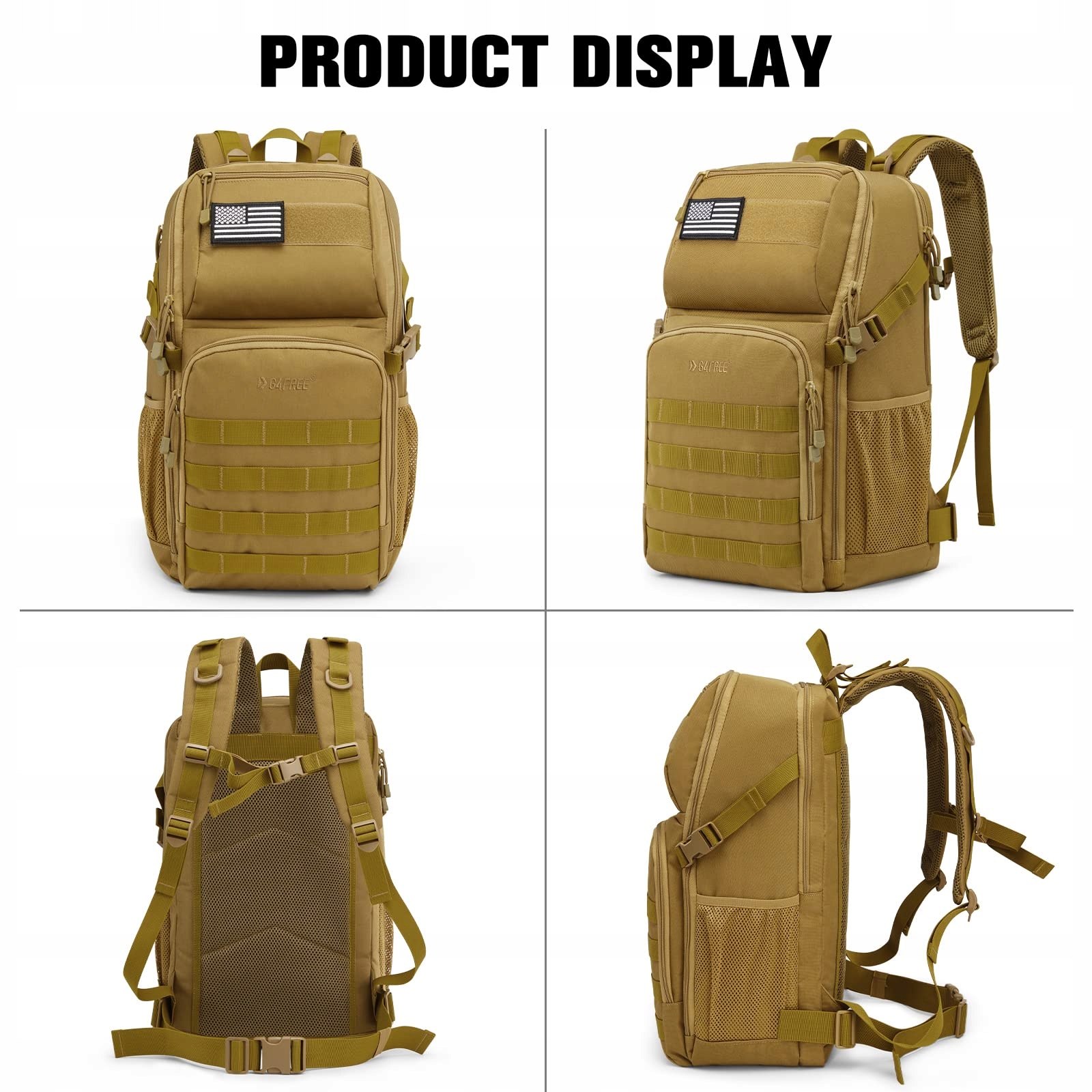 G4FREE Plecak Taktyczny 35L Wojskowy Molle Na Wędrówki Camping Trekking — miniatura 6