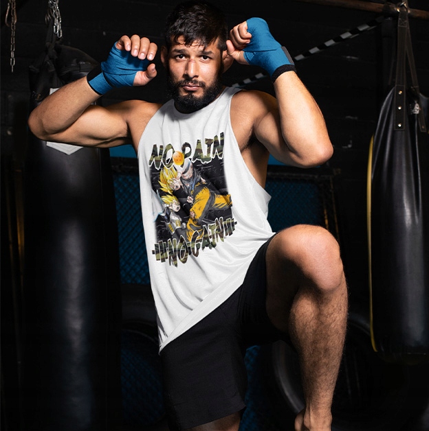 TANK TOP DRAGONBALL DBZ NO PAIN 2 Dekolt okrągły