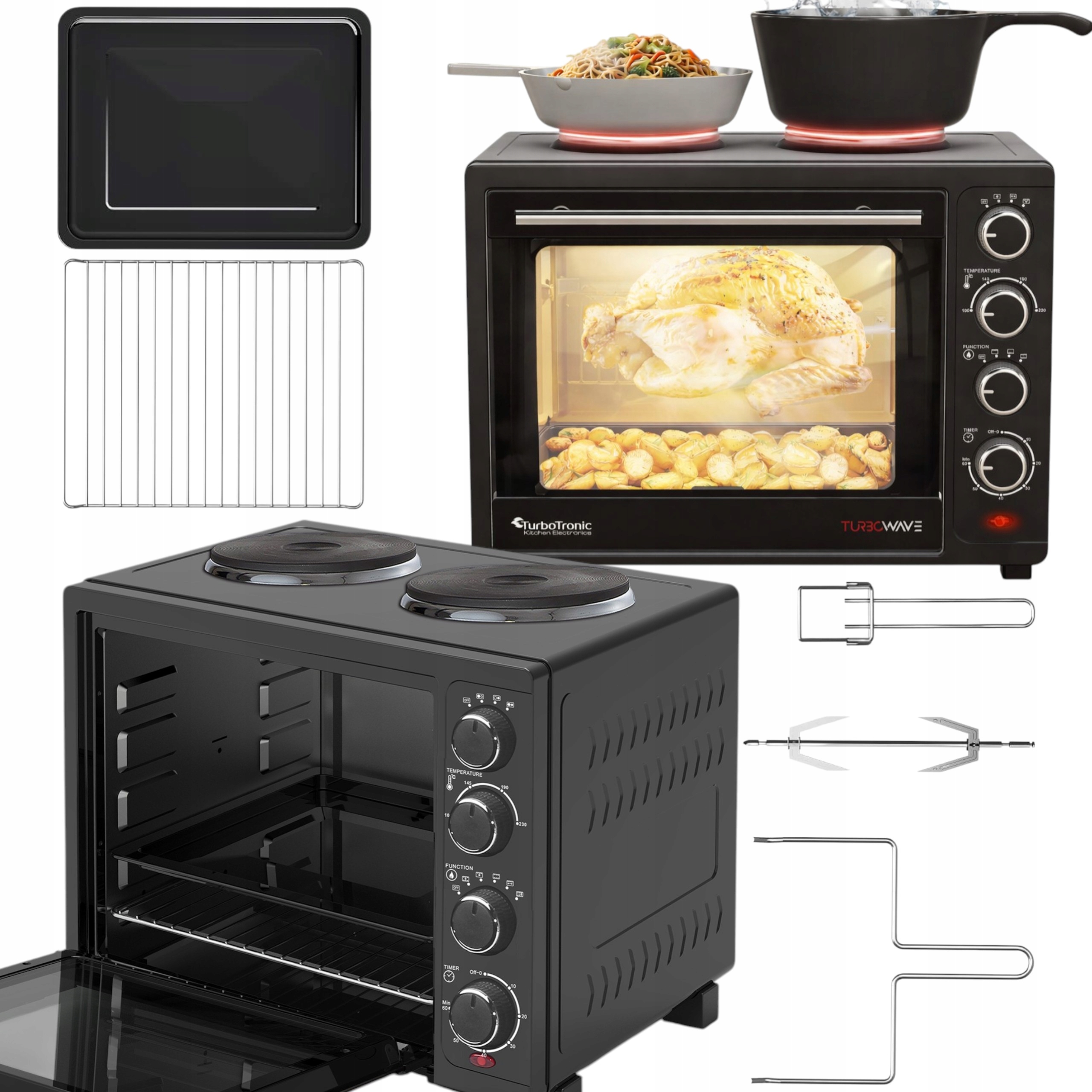 Piekarenik Elektryczny 35L Termoobieg+grill+ Kuchenka Elektryczna