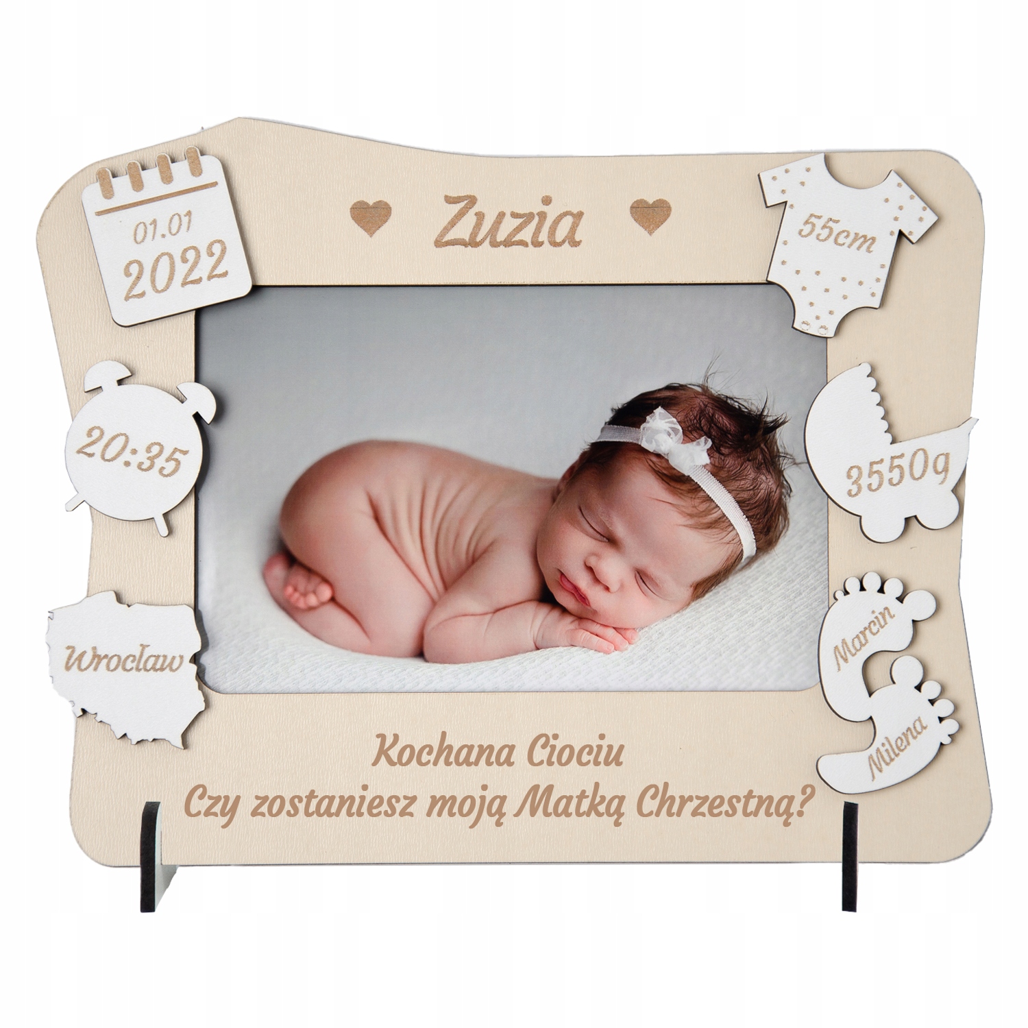 METRYCZKA RAMKA NA ZDJĘCIE prezent upominek grawer