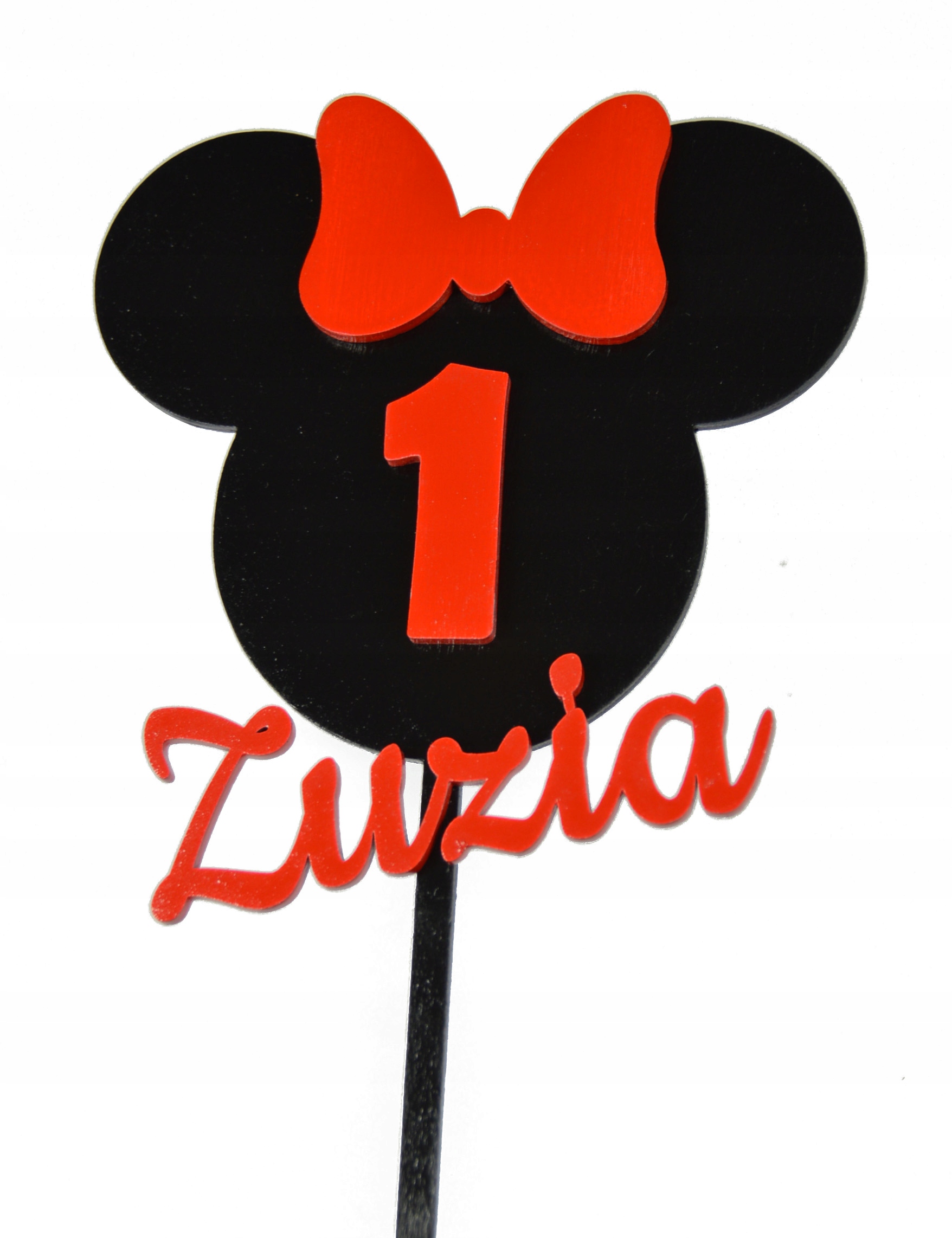 

Topper na tort urodzinowy Myszka Minnie imię