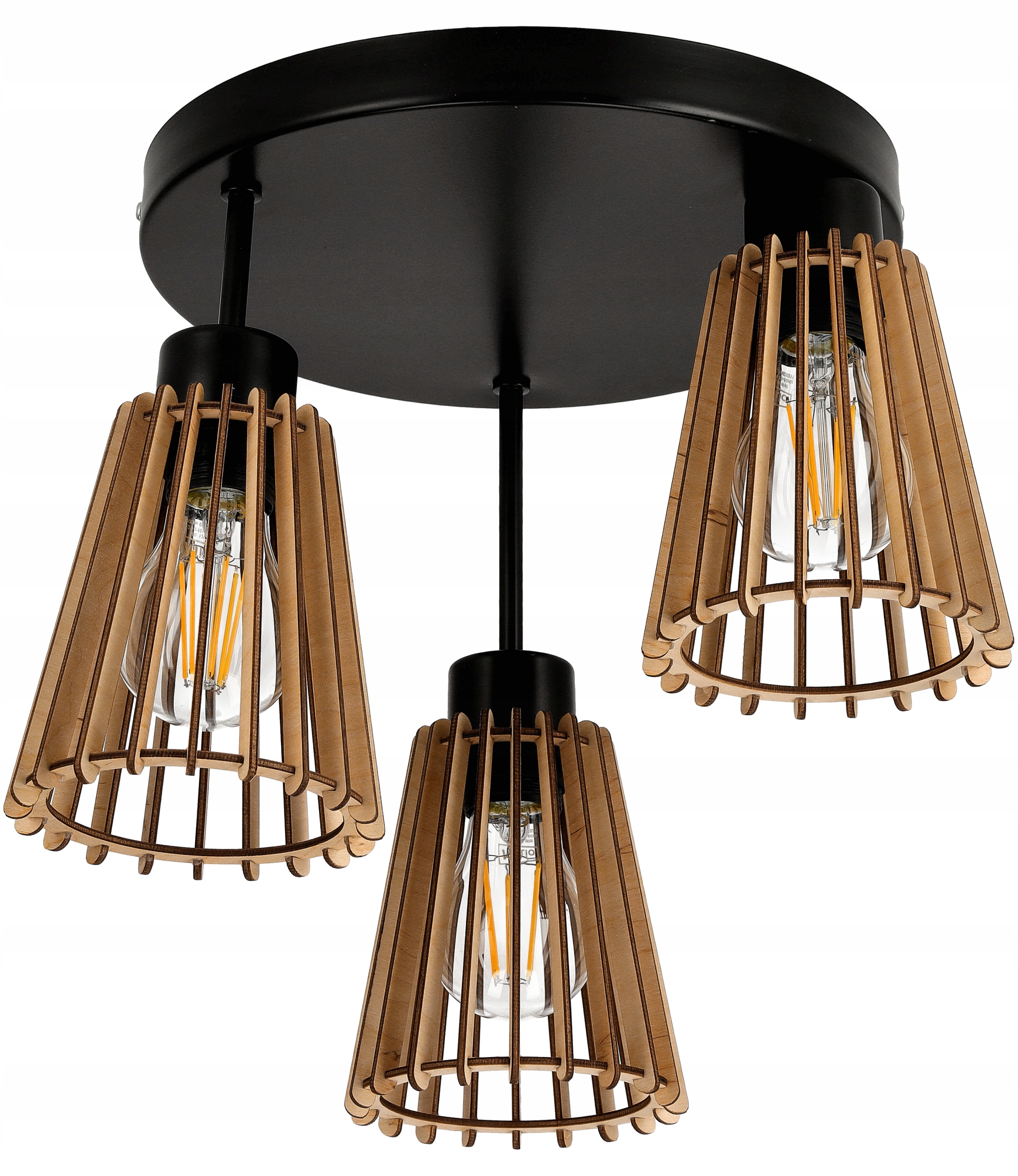 Lampa stropní svítidlo lustr vysoký strop 3 Dřevo eko