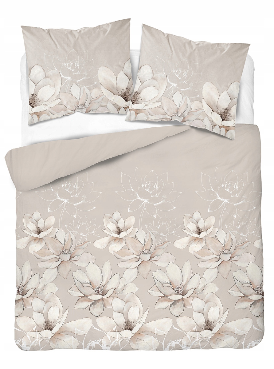 Pościel satyna bawełniana 180x200 Home Satin beżowa w magnolie 5802A