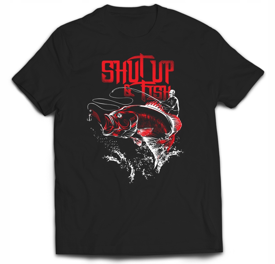 

T-shirt Shut up and Fish Rybka Na ryby Łowić XL