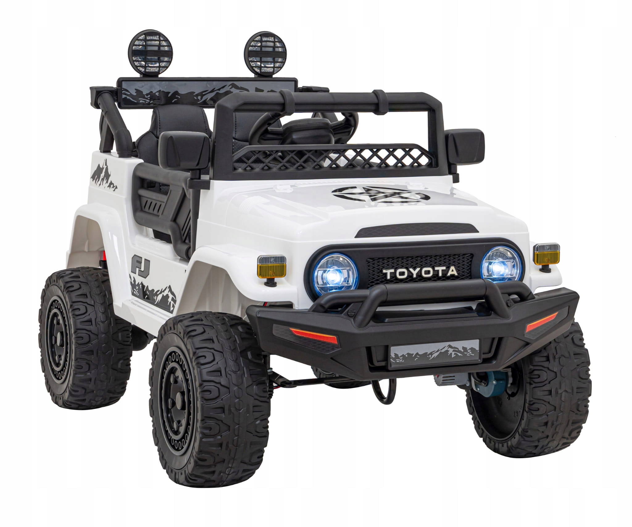 Autko elektryczne Toyota Fj Cruiser Biały 4x4 audio Led wolny start pilot