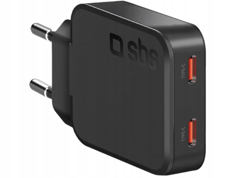 Ładowarka sieciowa Sbs TETRGAN2C65SLIM Ultra-Slim GaN 65W Czarny