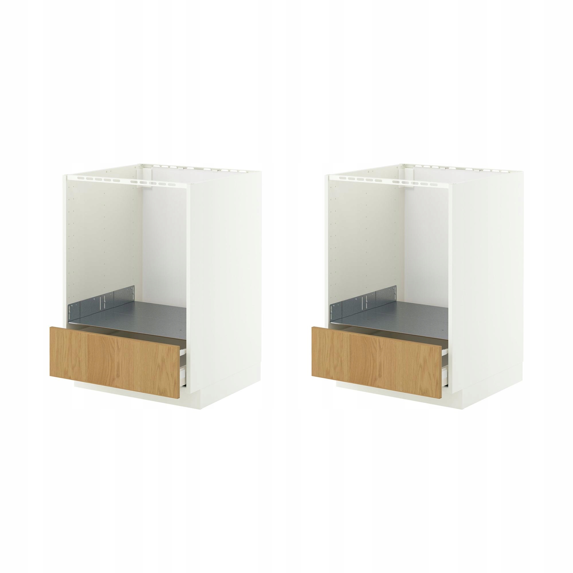 2 szt. Szafka pod piekarnik 60x60 biała z okleiną dębową