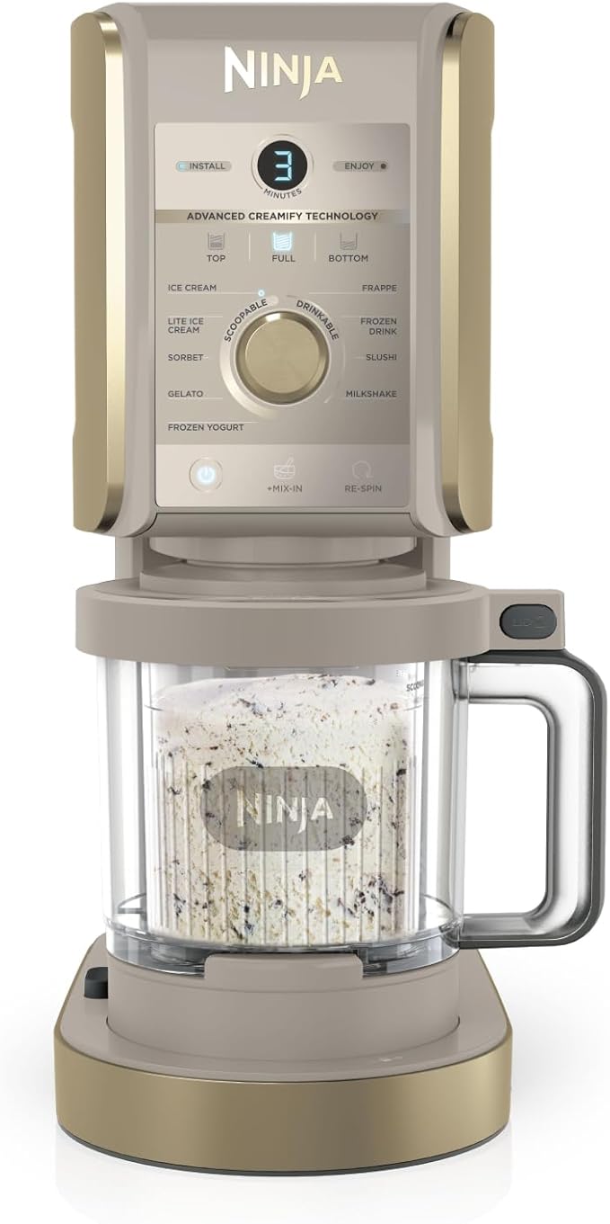 Ninja CREAMi Deluxe Maszyna do Lodów 10w1 NC502EUSTGD złota