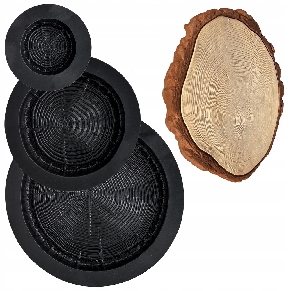 Sada 3ks Dřevěný Plát Forma Na Betonu Pniaczek Kruh Odlew Zahrada