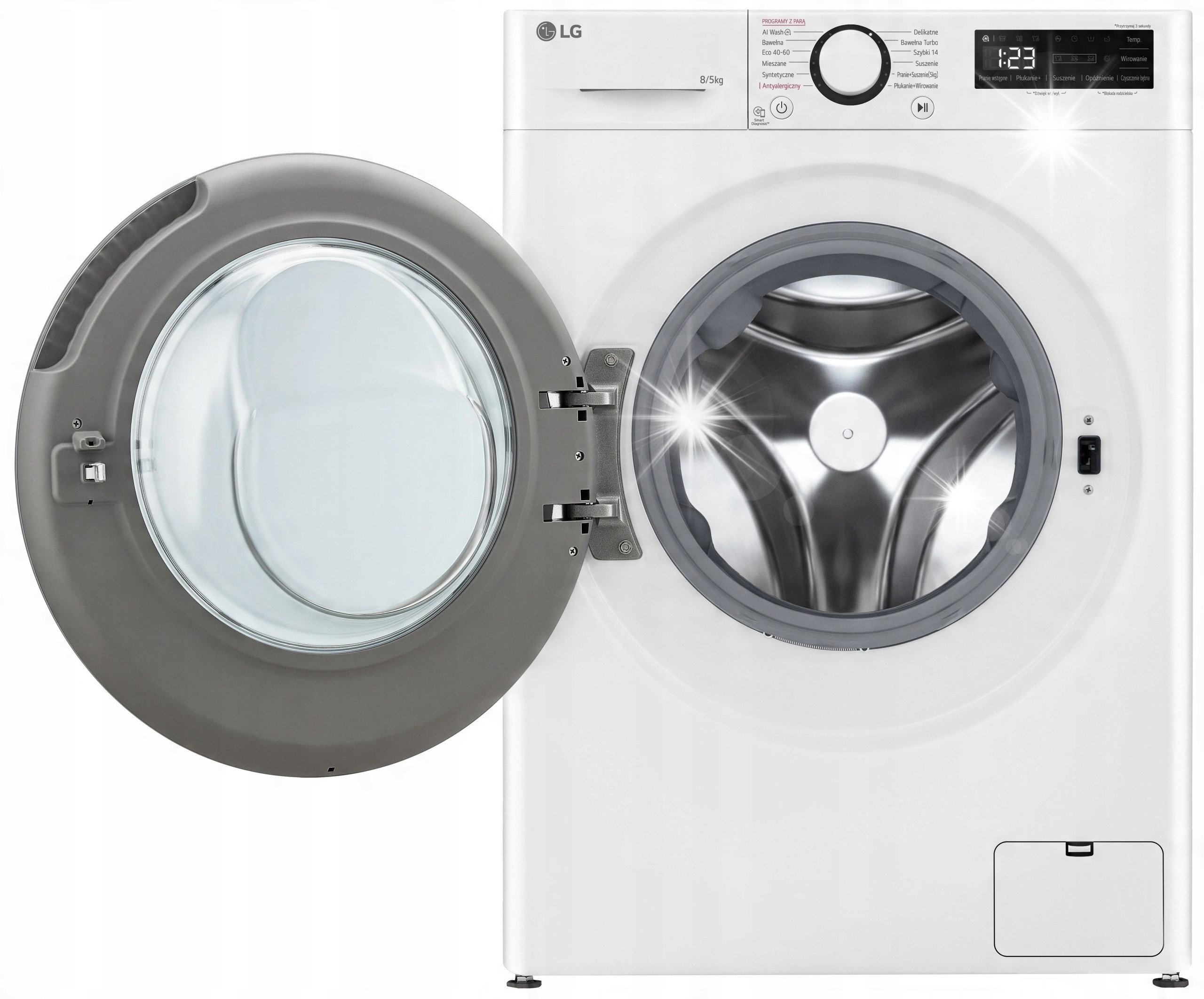 Pralko-suszarka Lg F2D85501W 8/5kg 1200obr. Slim Ai DD Smart Diagnosis