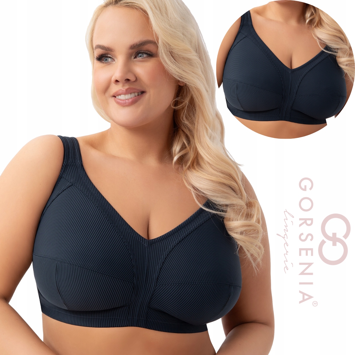 Měkká podprsenka bez kostic pro velké poprsí s hladkými košíčky K973 Nela 85C