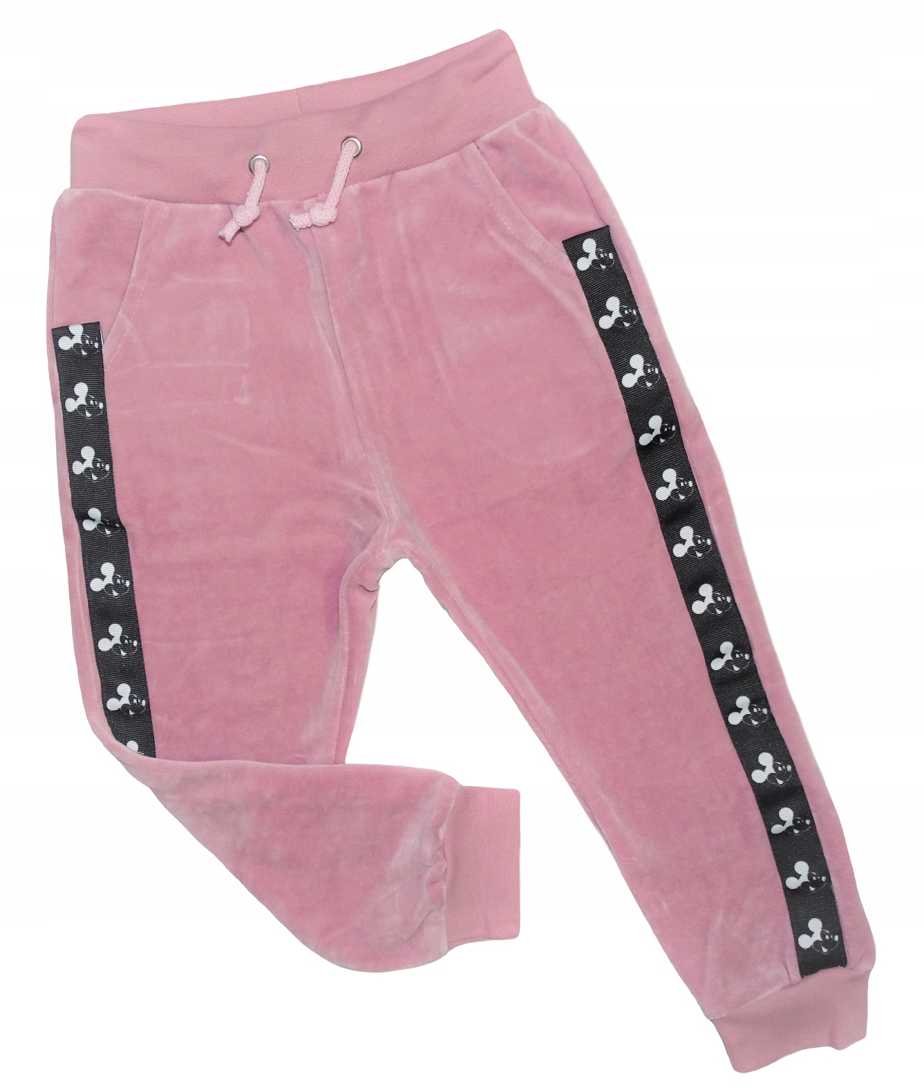 WELUROWY bawełniany dres dla DZIEWCZYNKI lampas miki REVAJ 116 RÓŻOWY PL Rozmiar 116