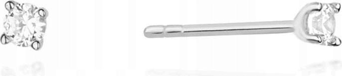 Zlaté náušnice 585 jemné s briliantem 0,45 g, elegantní vzor jako dárek