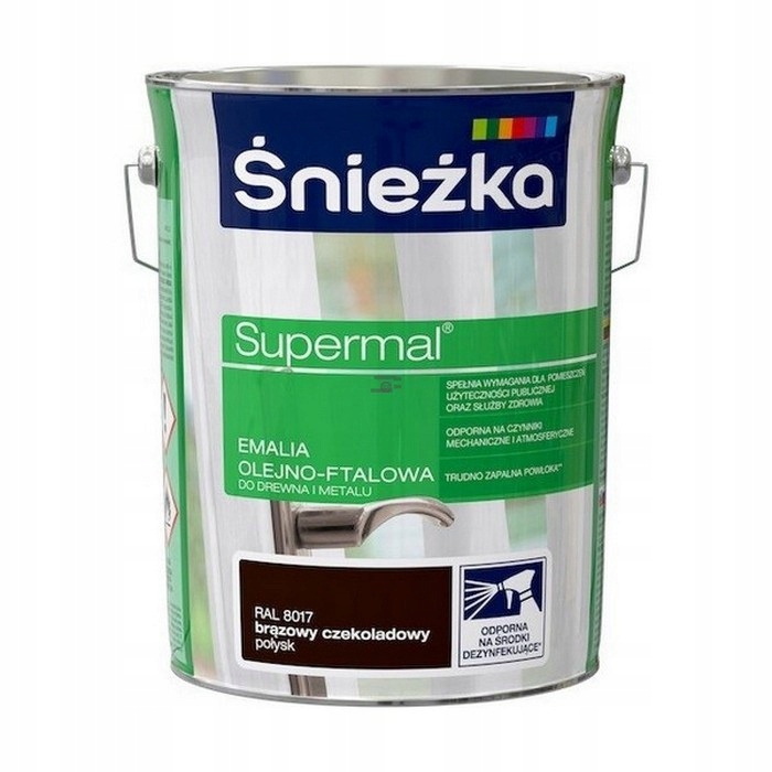 Śnieżka Olejna Brąz-owy Czekoladowy RAL8017 brązowa 5L Supermal farba