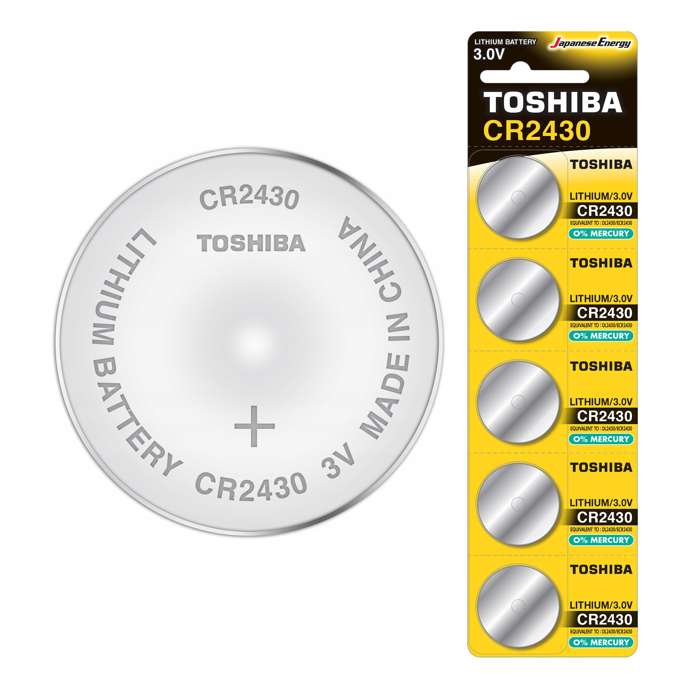

5x Bateria Litowa Toshiba DL Cr 2430 3V Japońska