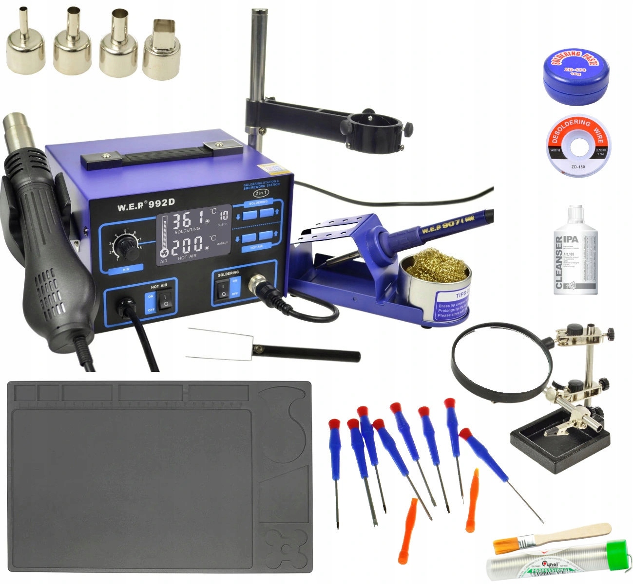 

Stacja Lutownicza Wep 992D +MATA*Trzecia Ręka*Cyna