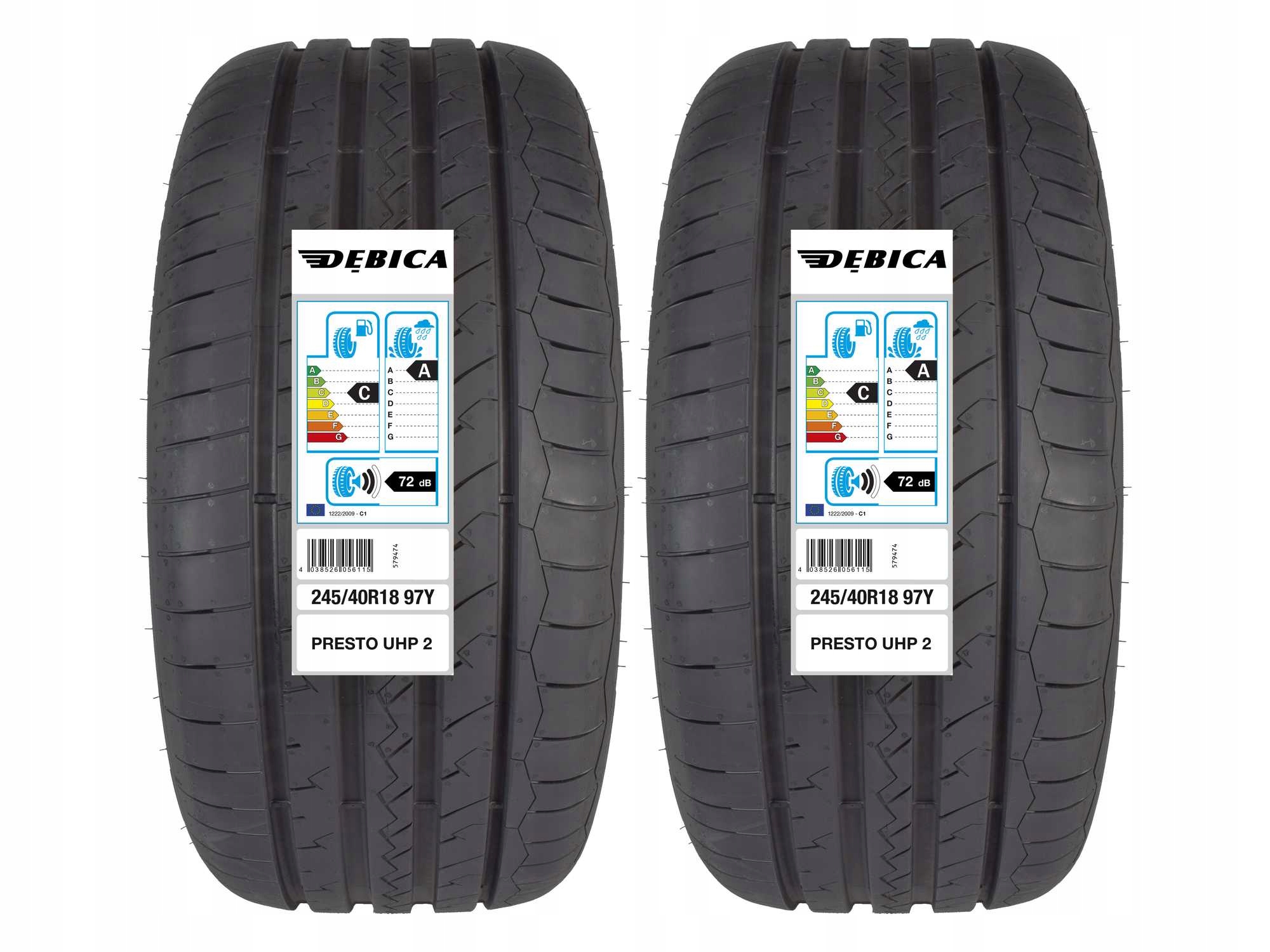 2 летние шины 245 / 40R18 Debica PRESTO UHP 2