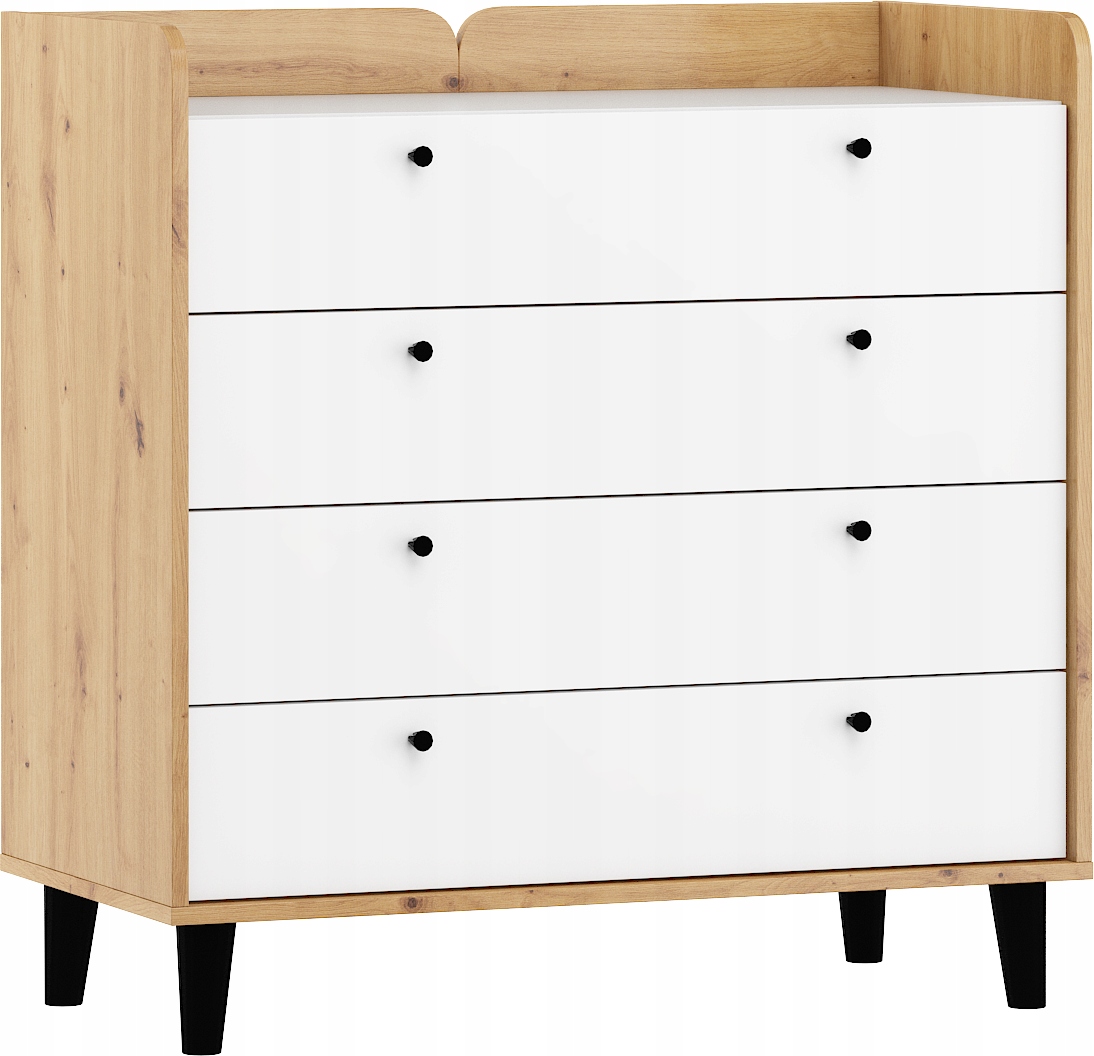 Komoda Dolce DOL-07 4S artisan bílý lesk