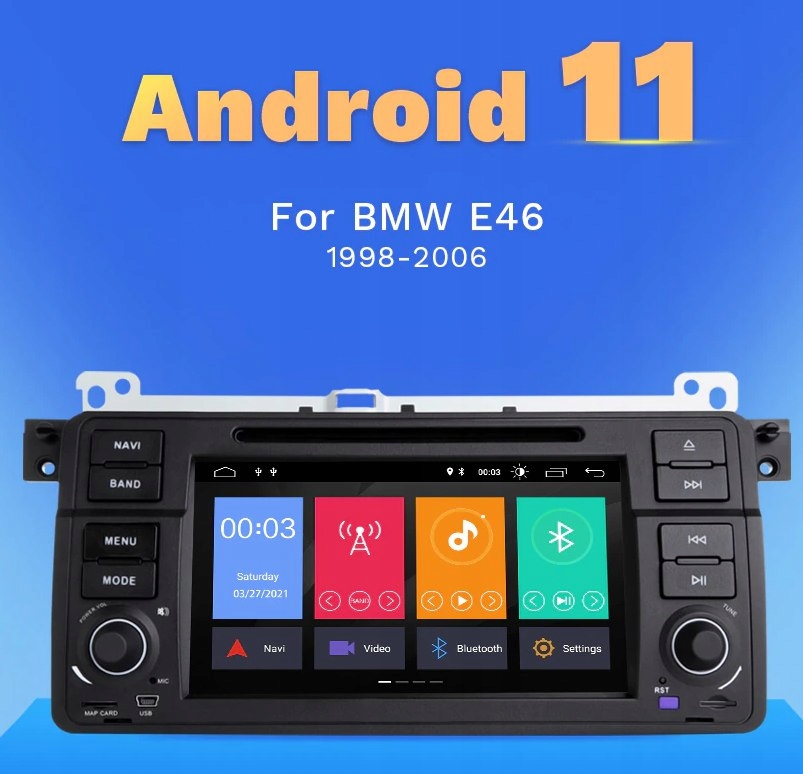 Radio BMW E46 serii3 ANDROID 12 GPS WiFi DVD 1/16