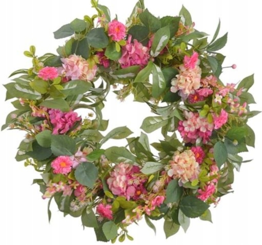 veniec kvetinový kvety umelé ružové krémové 65 cm