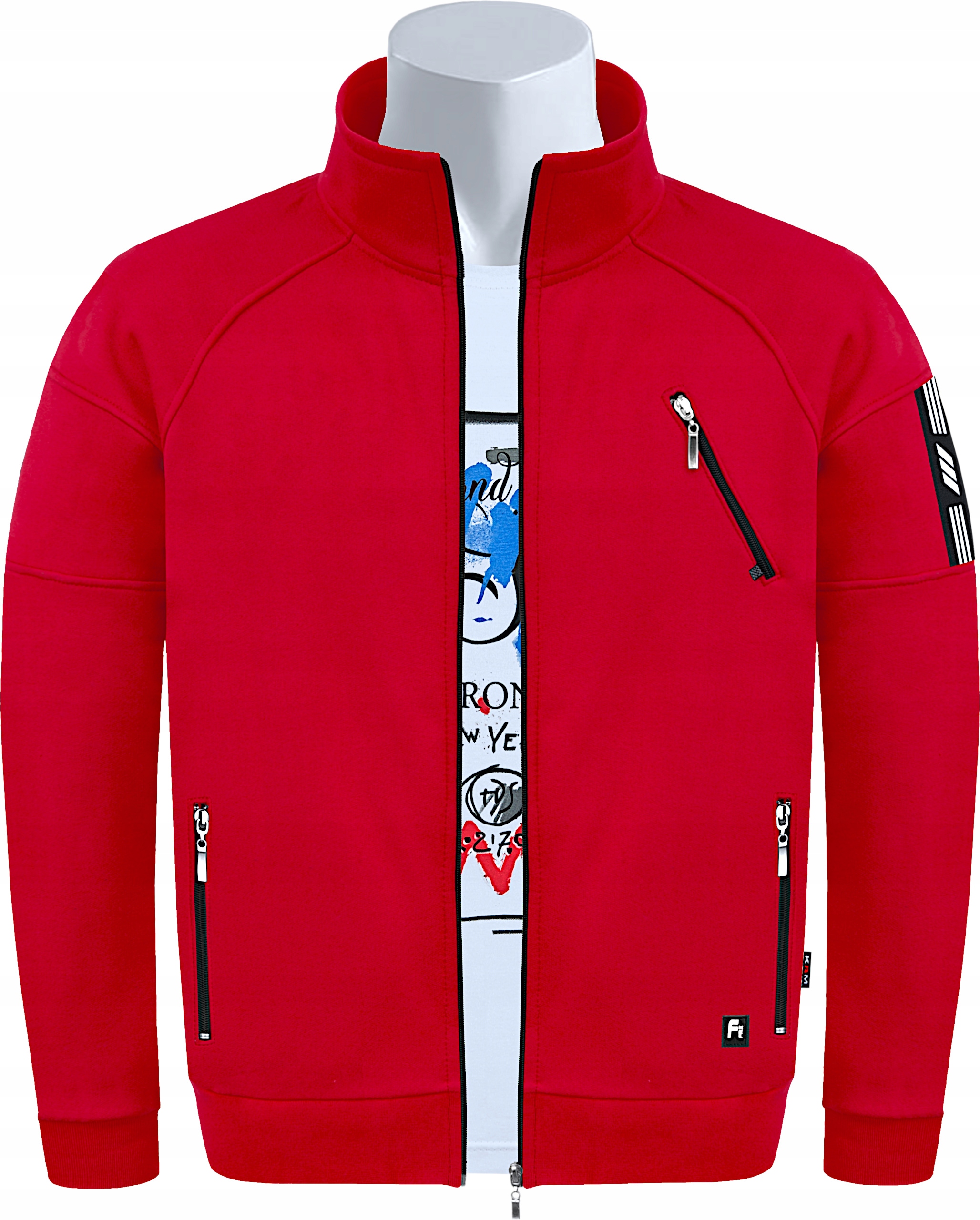 SUPER BLUZA MĘSKA FR/PS ROZPINANA XXL czer OKAZJA