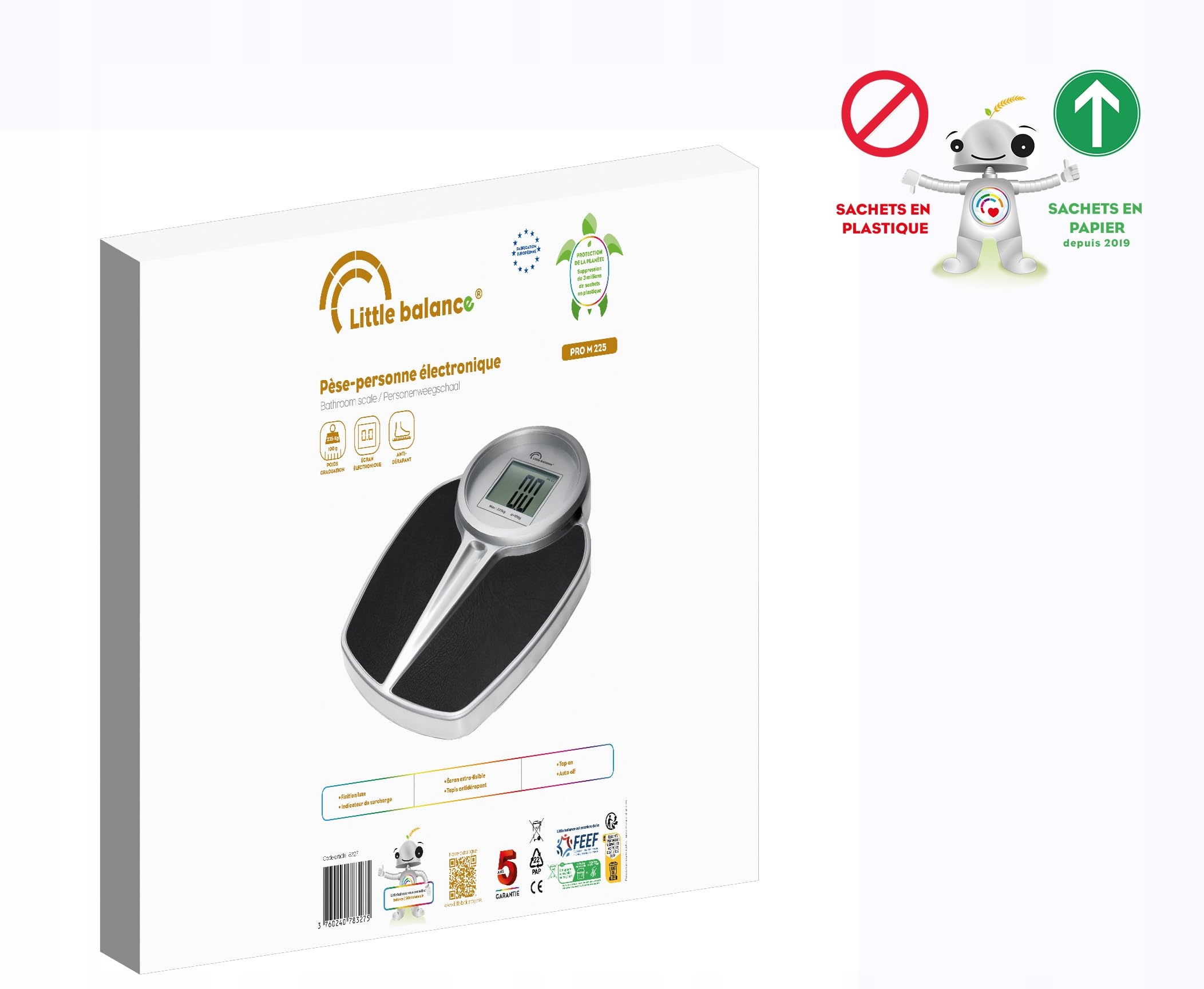 LITTLE BALANCE Waga Elektroniczna Osobista XXL 225kg Czarna Chrom — miniatura 4